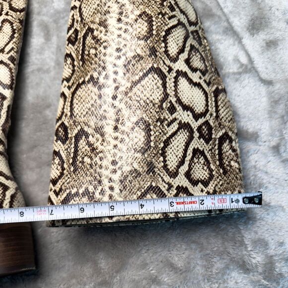 Vince Camuto BeaAnna Tan Leather Snake Print Knee High Boots Womens Size 7 - Picture 12 of 16
